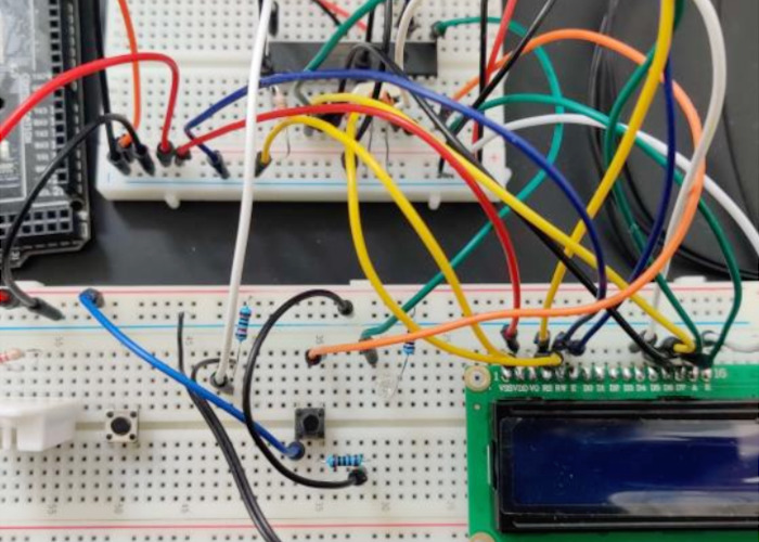 Early breadboard prototype.